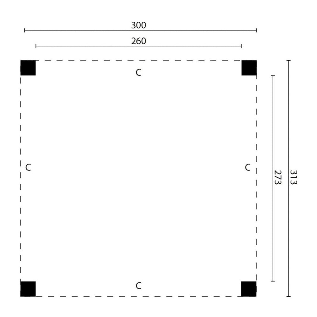 Tuindeco - Pavillon / Carport Renesse 300 Selbstbausatz