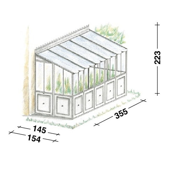 Unopiu - Gewächshaus als Anbaumodell Orangerie in 3 Größen