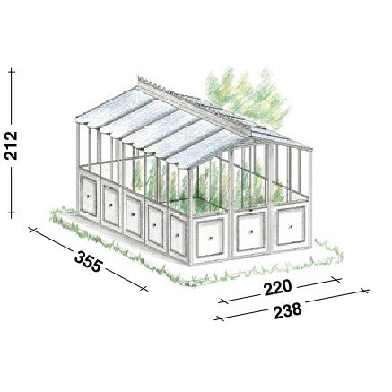 Unopiu - Gewächshaus selbsttragendes Modell Orangerie in 3 Größen