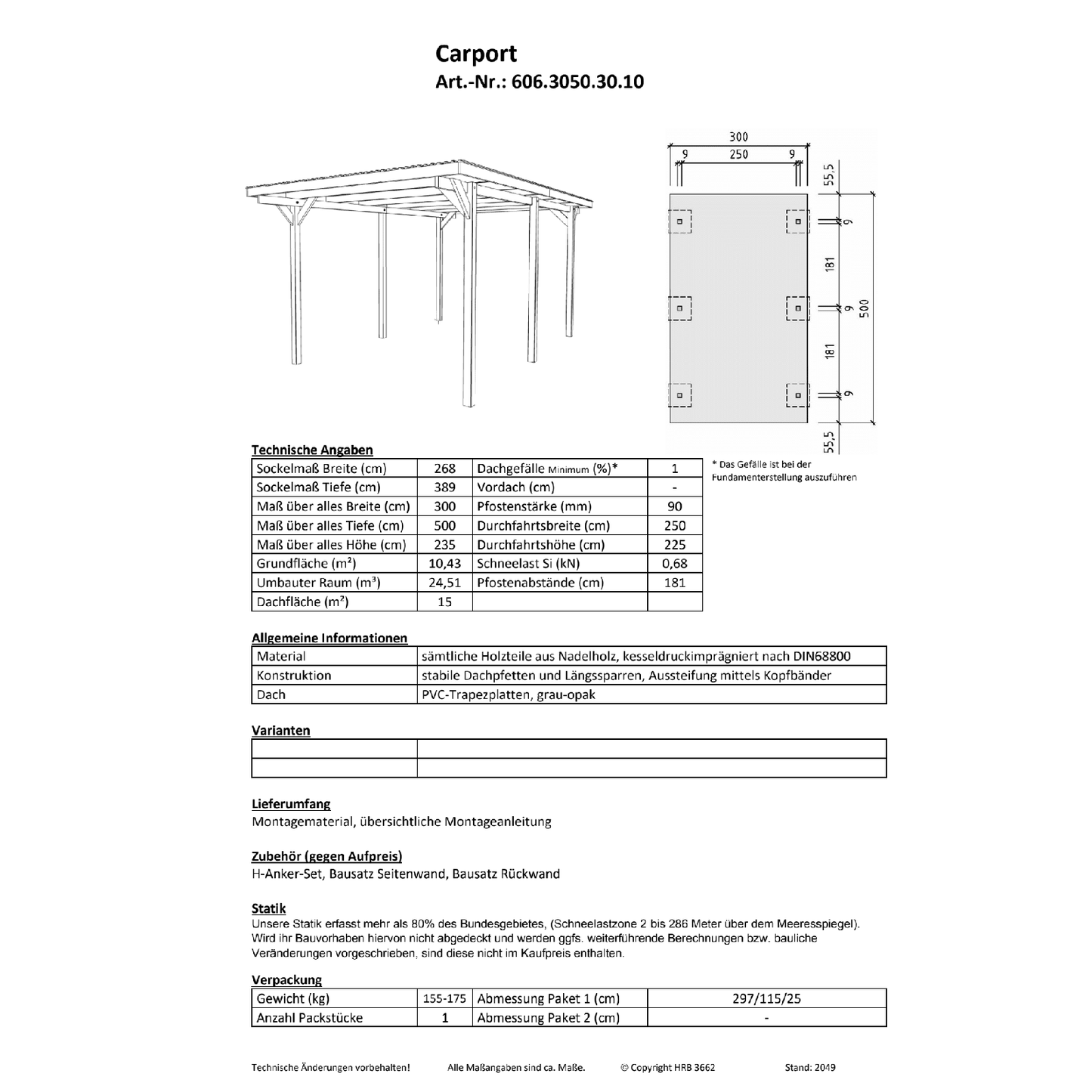 WEKA - CARPORT 606